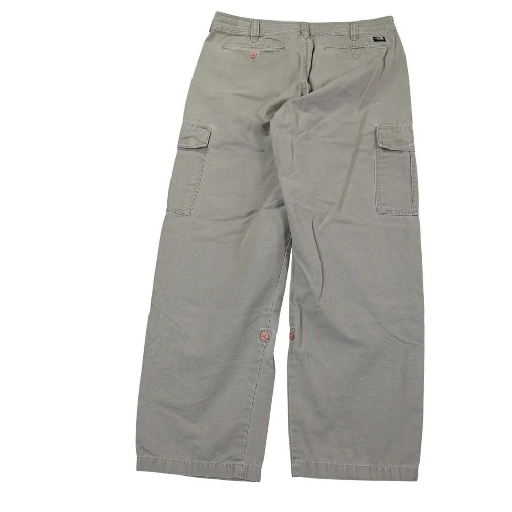 VTG North Face Canvas Cargo Pants Mens 36x30 Tan Roll Up Hem‎ Gorpcore Y2K 90s